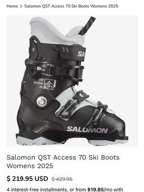 Salomon Women's Ski Boots in Black and White